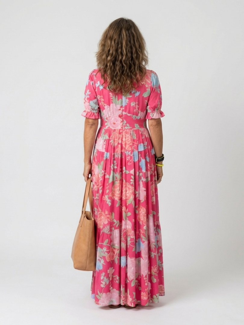Fiorina | Elegancka sukienka midi w kwiaty