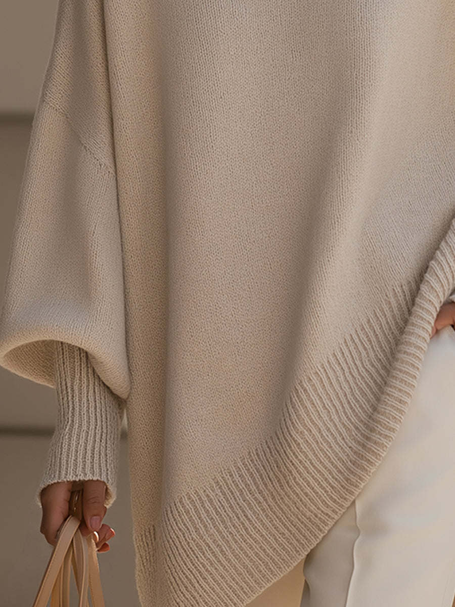 Klara | Oversize Sweter z Szerokim Dekoltem