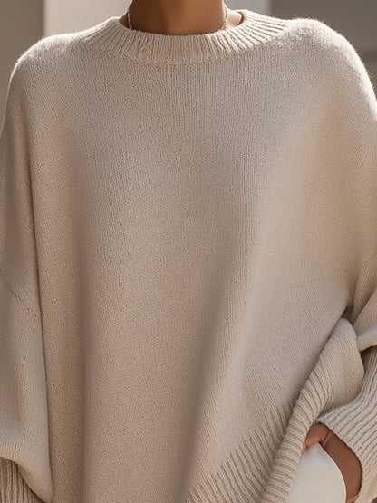 Klara | Oversize Sweter z Szerokim Dekoltem