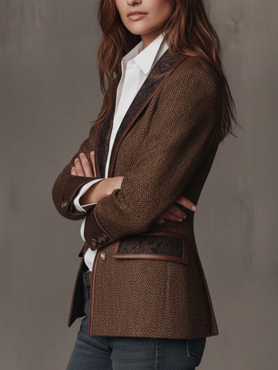 Katarzyna | Elegancka Marynarka w Jodełkę