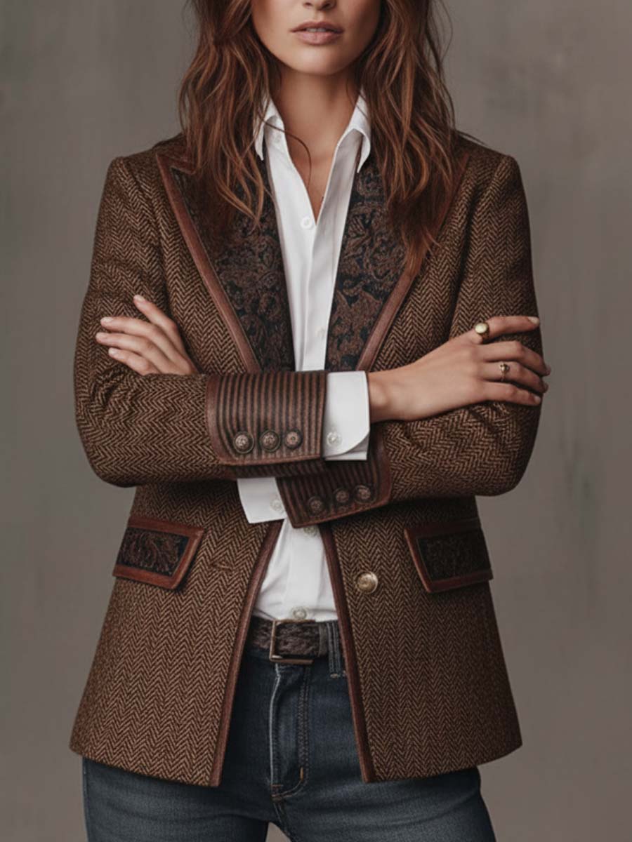 Katarzyna | Elegancka Marynarka w Jodełkę