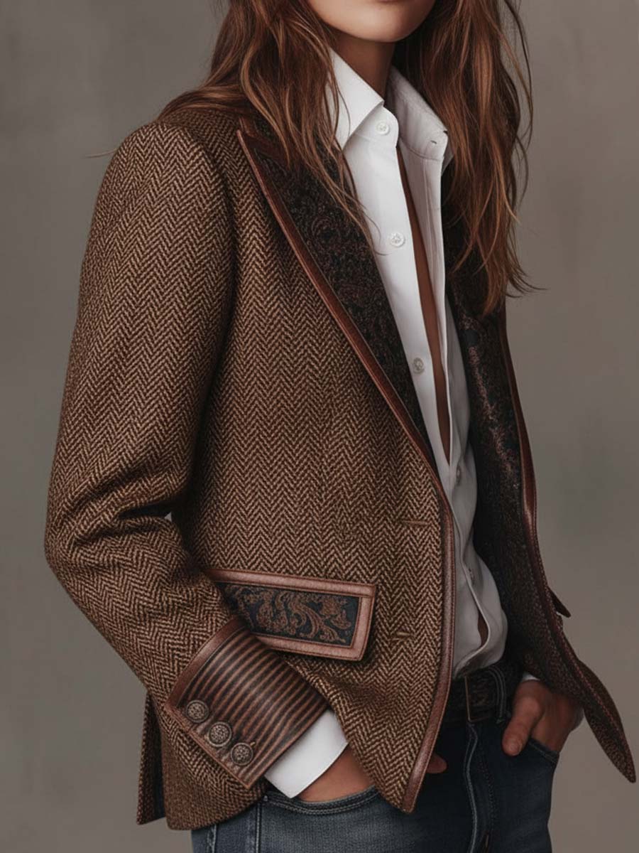 Katarzyna | Elegancka Marynarka w Jodełkę