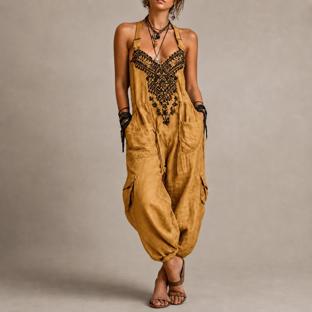 Amelia | Haftowany kombinezon w stylu boho