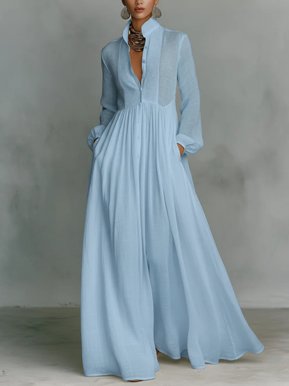 Helena | Elegancka sukienka maxi ze stójką