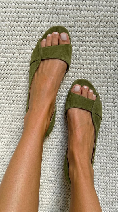 Anna | Zamszowe Sandały Slingback