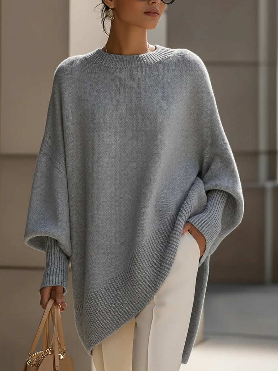Klara | Oversize Sweter z Szerokim Dekoltem