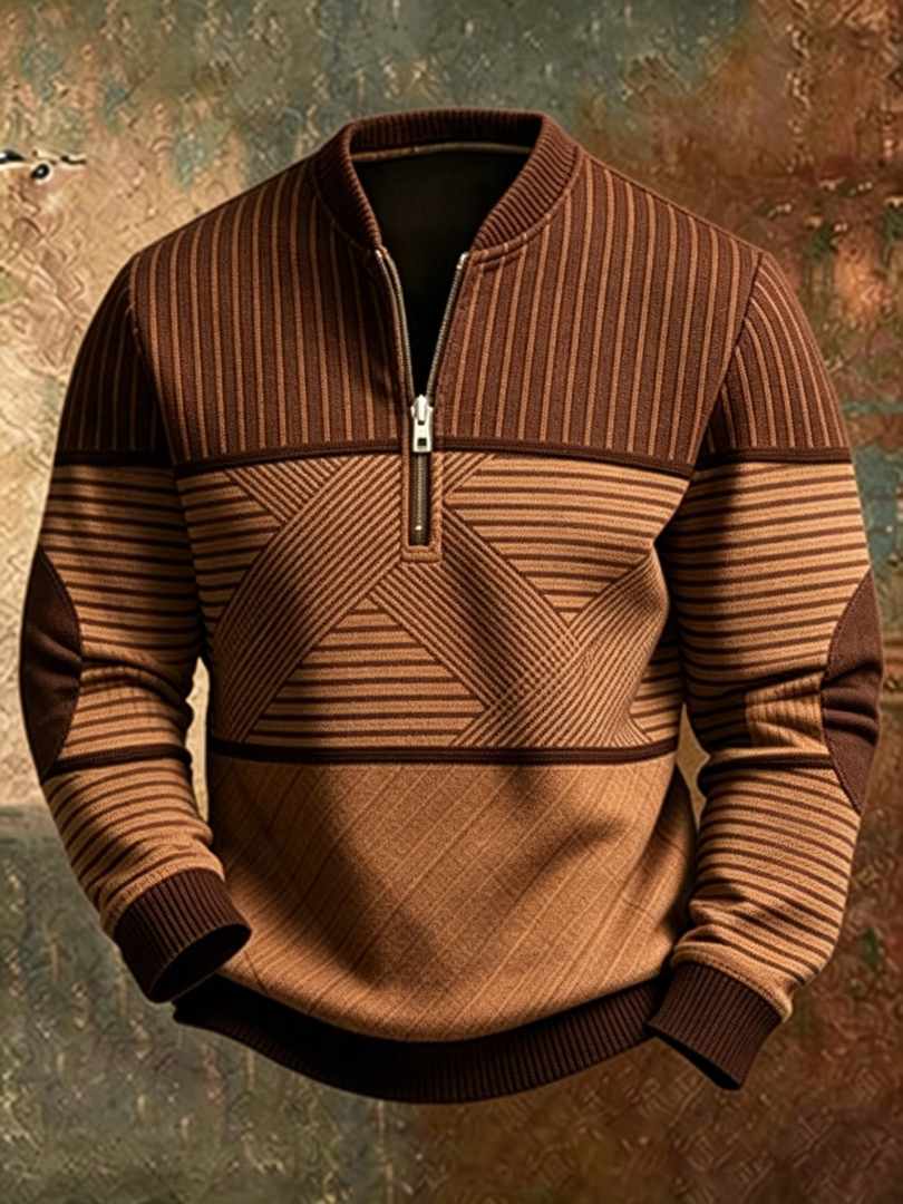 Dawid | Stylowy Sweter z Półzamkiem
