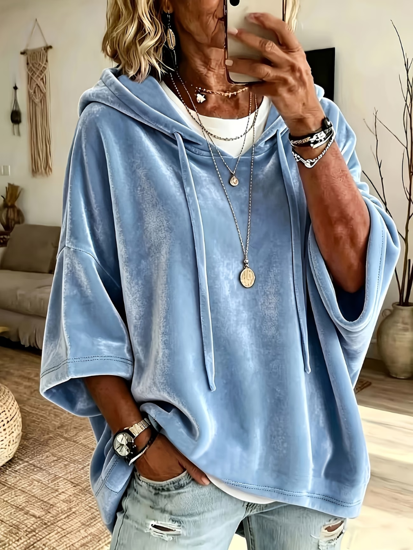 Mila | Welurowa Bluza z Kapturem Oversize