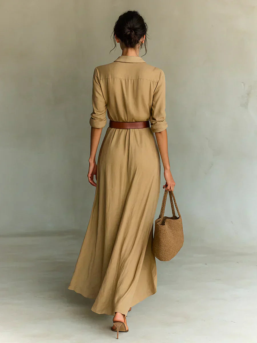 Camille™ | Elegancka Sukienka Maxi z Paskiem