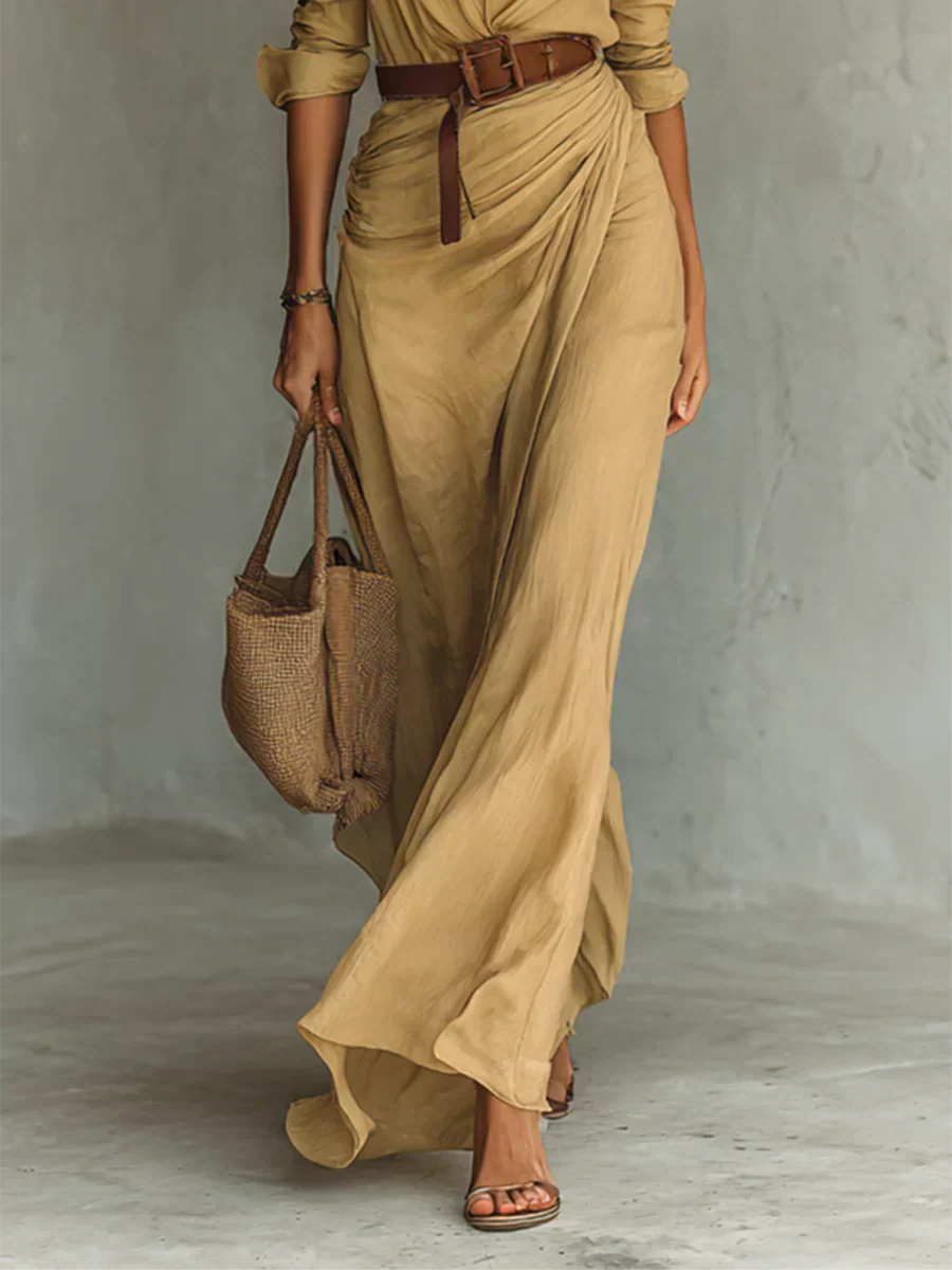Camille™ | Elegancka Sukienka Maxi z Paskiem
