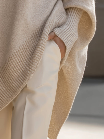 Klara | Oversize Sweter z Szerokim Dekoltem
