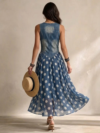 Zuzanna | Elegancka Sukienka Maxi w Groszki