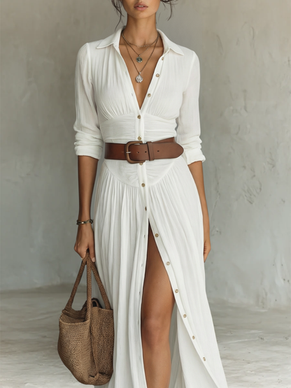 Fabiola | Elegancka Sukienka Maxi z Paskiem