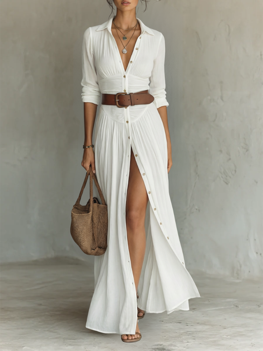 Fabiola | Elegancka Sukienka Maxi z Paskiem