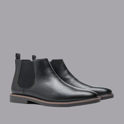 Mikołaj | Brązowe eleganckie skórzane buty