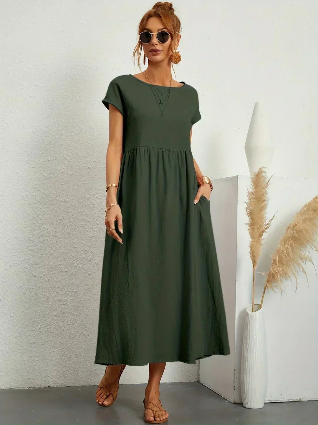 Romana | Sukienka midi o swobodnym kroju