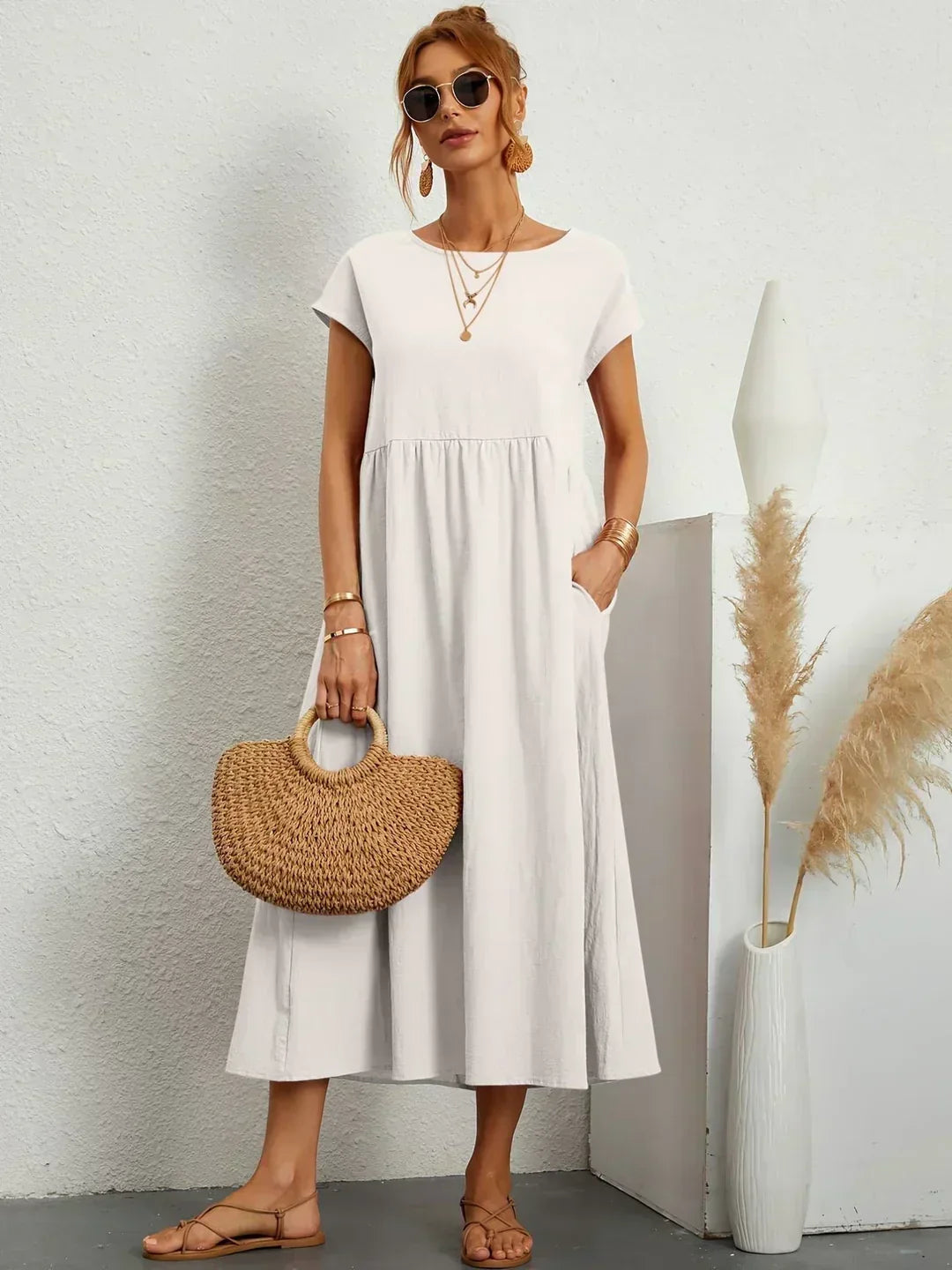 Romana | Sukienka midi o swobodnym kroju