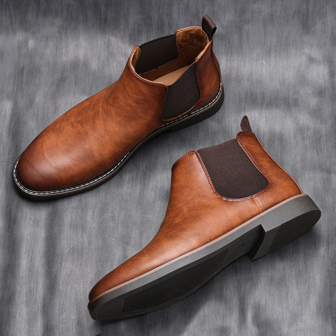 Mikołaj | Brązowe eleganckie skórzane buty