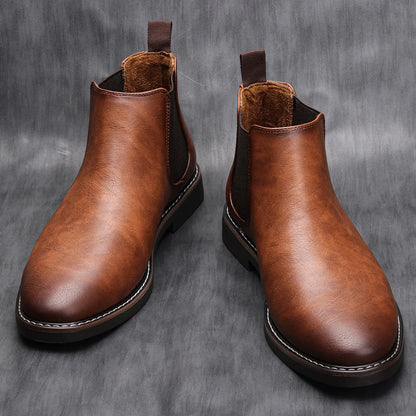 Mikołaj | Brązowe eleganckie skórzane buty