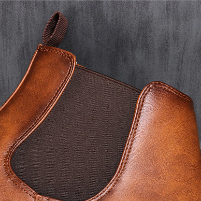 Mikołaj | Brązowe eleganckie skórzane buty