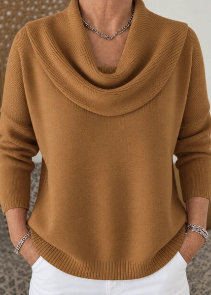 Hanna | Elegancki Sweter z Drapowanym Golfem
