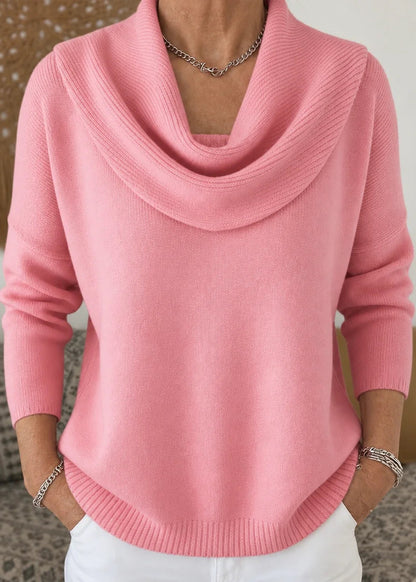 Hanna | Elegancki Sweter z Drapowanym Golfem