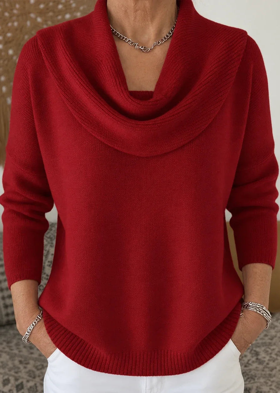 Hanna | Elegancki Sweter z Drapowanym Golfem