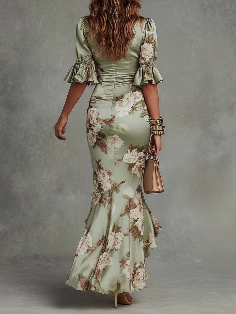 Helena | Elegancka Sukienka Maxi w Kwiaty