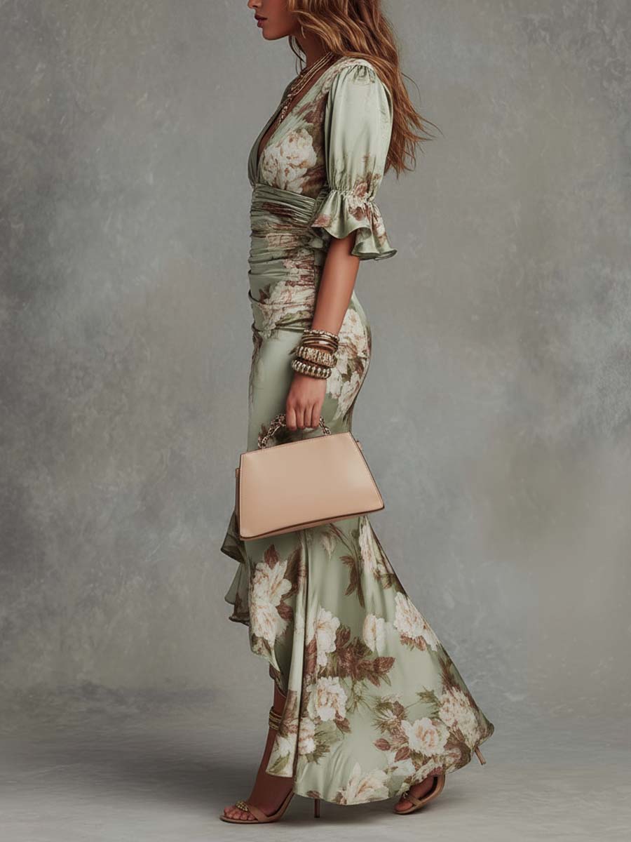 Helena | Elegancka Sukienka Maxi w Kwiaty