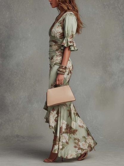 Helena | Elegancka Sukienka Maxi w Kwiaty
