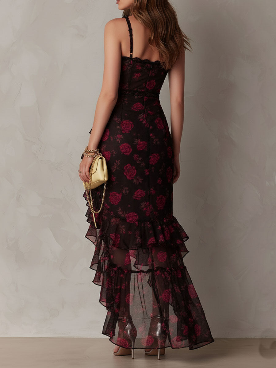 Sylwia | Elegancka Sukienka Maxi w Kwiaty