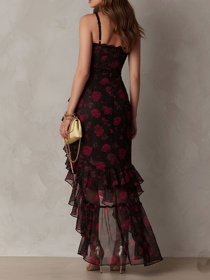 Sylwia | Elegancka Sukienka Maxi w Kwiaty