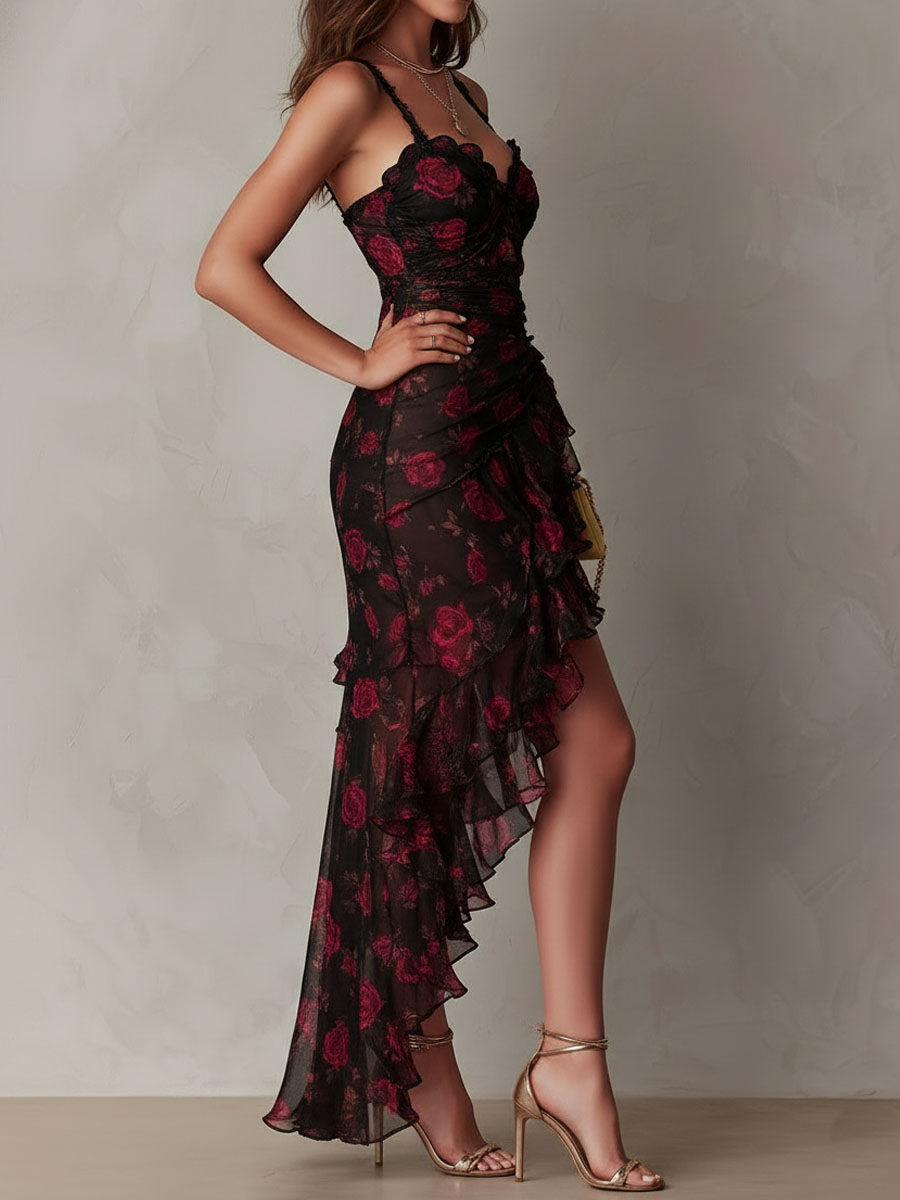 Sylwia | Elegancka Sukienka Maxi w Kwiaty