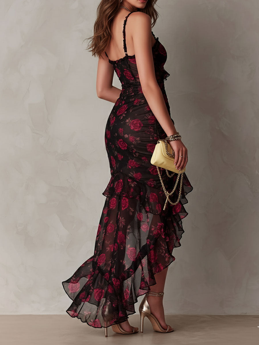 Sylwia | Elegancka Sukienka Maxi w Kwiaty