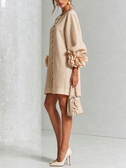 Amelia | Elegancka Sukienka Mini z Bufiastymi Rękawami