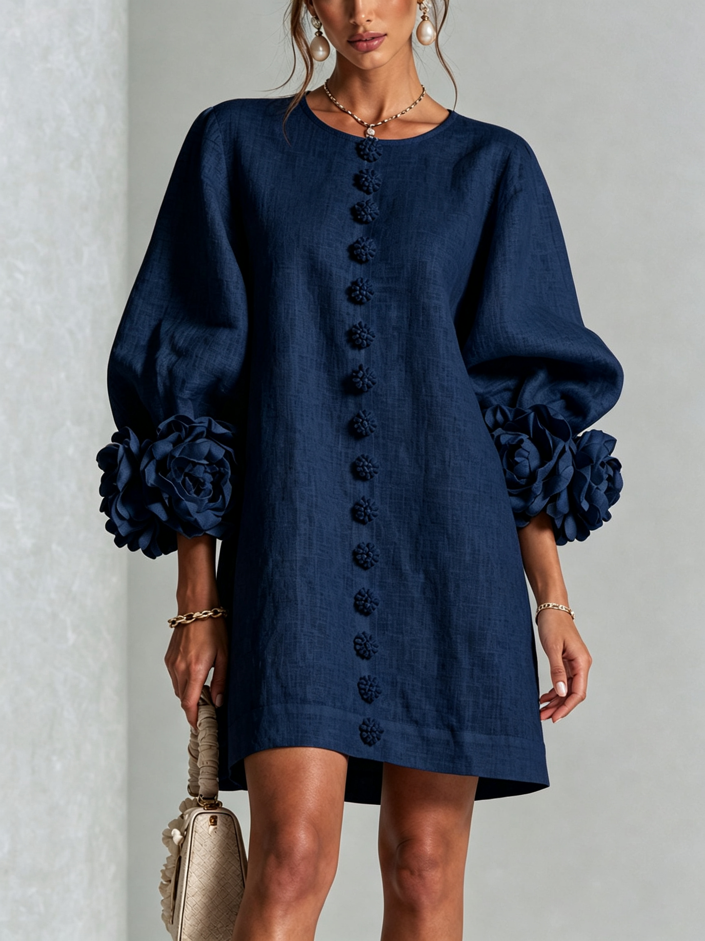 Amelia | Elegancka Sukienka Mini z Bufiastymi Rękawami