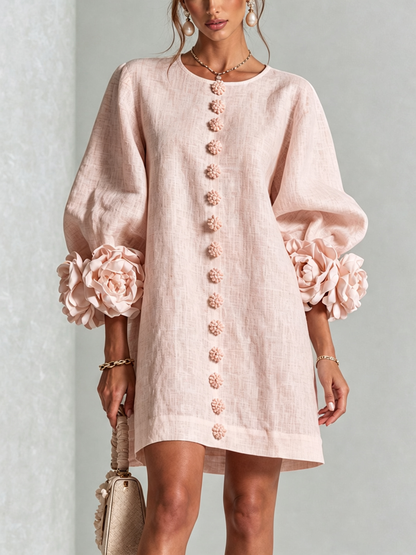 Amelia | Elegancka Sukienka Mini z Bufiastymi Rękawami