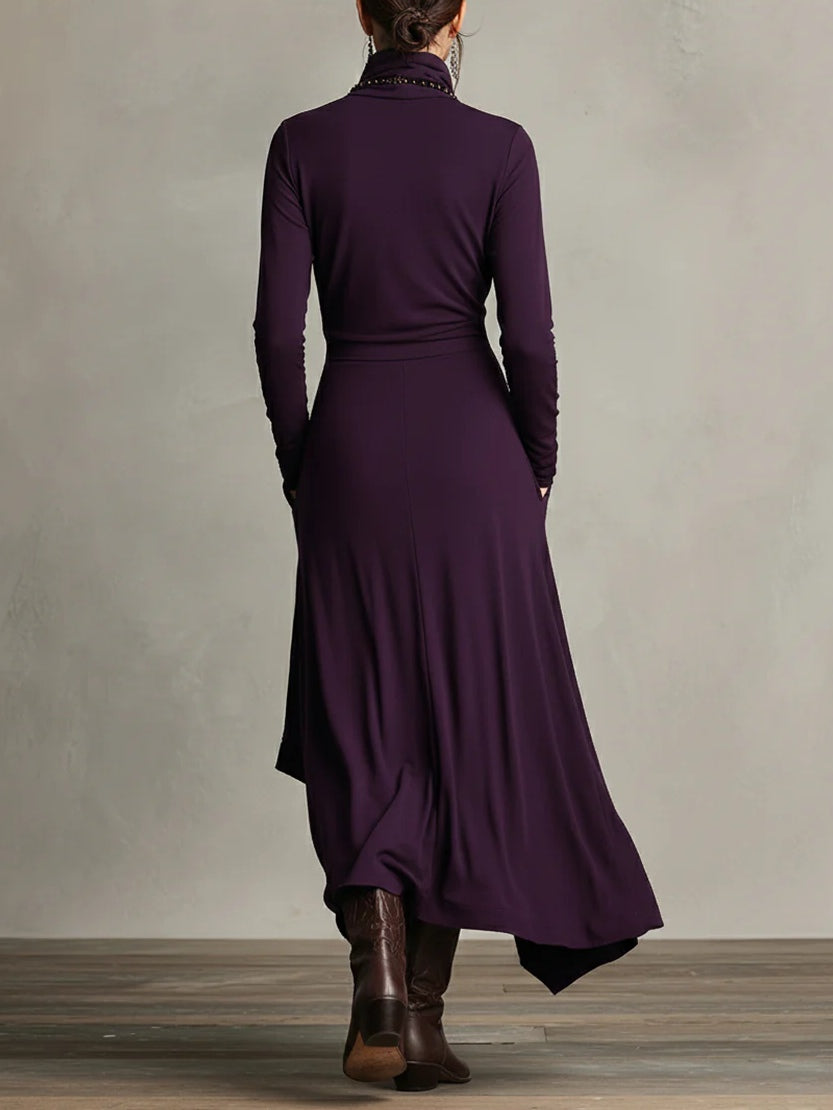 Lena | Elegancka Sukienka Maxi z Asymetrycznym Fasonem