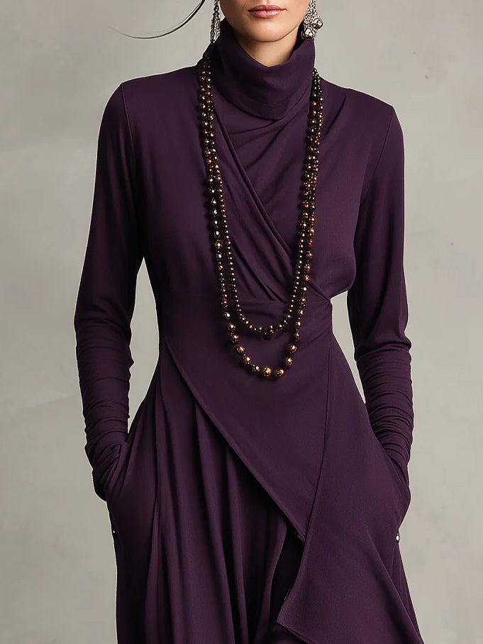 Lena | Elegancka Sukienka Maxi z Asymetrycznym Fasonem
