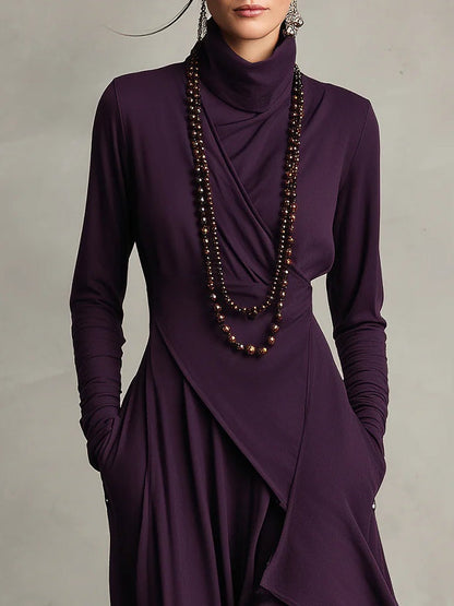 Lena | Elegancka Sukienka Maxi z Asymetrycznym Fasonem