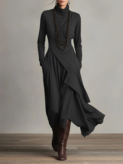 Lena | Elegancka Sukienka Maxi z Asymetrycznym Fasonem