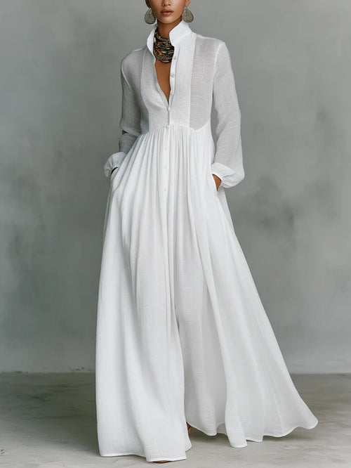 Helena | Elegancka sukienka maxi ze stójką