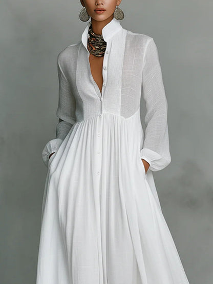 Helena | Elegancka sukienka maxi ze stójką