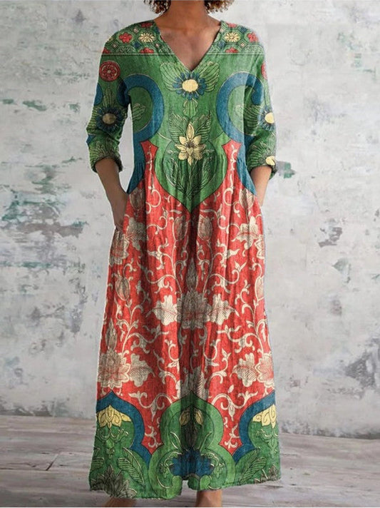 Stanislawa - Vintage Kwiatowa Sukienka Maxi