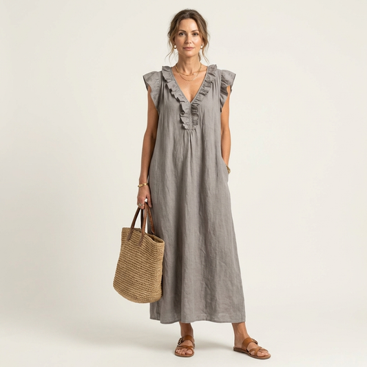 Anita | Elegancka sukienka z falbanami