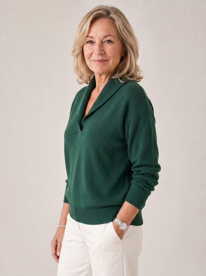 Maria | Klasyczny Sweter z Szalowym Kołnierzem