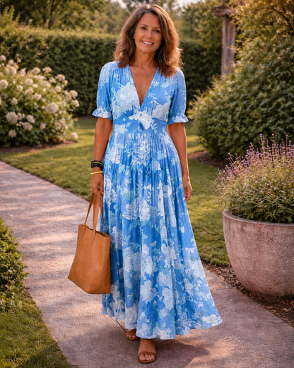 Fiorina | Elegancka sukienka midi w kwiaty